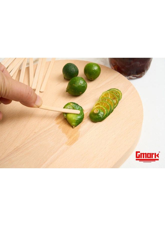 Gmark 5.5" Premium Wood Stirrer 2.3mm Thick 200 pc - Wood Coffee Stir Sticks for Tea Beverage, Corn Dog Stick Craft Stick 200/Bag GM1115B - Image 3