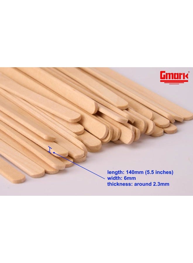 Gmark 5.5" Premium Wood Stirrer 2.3mm Thick 200 pc - Wood Coffee Stir Sticks for Tea Beverage, Corn Dog Stick Craft Stick 200/Bag GM1115B - Image 2