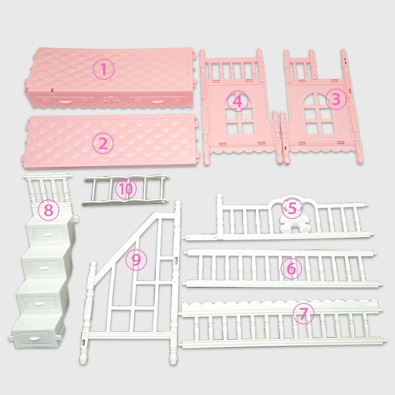 EumbHoa Doll Clothes and Accessories for 5.3 inch Dolls, Clothes Dress Pajamas Random in 6, Mini Supplies, Bunk Bed, Girls Granddaughter Gifts - Image 5