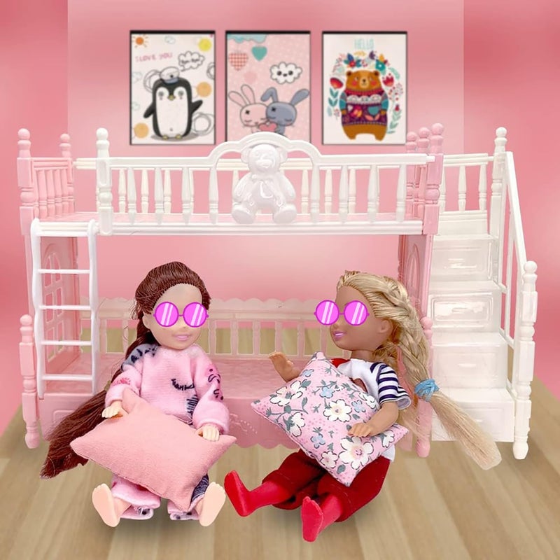 EumbHoa Doll Clothes and Accessories for 5.3 inch Dolls, Clothes Dress Pajamas Random in 6, Mini Supplies, Bunk Bed, Girls Granddaughter Gifts - Image 2