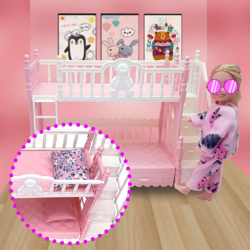 EumbHoa Doll Clothes and Accessories for 5.3 inch Dolls, Clothes Dress Pajamas Random in 6, Mini Supplies, Bunk Bed, Girls Granddaughter Gifts - Image 3