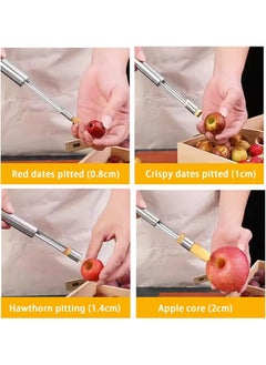 Oasisgalore 4-Piece Stainless Steel Corer and Pitter Set for Apples, Pears, Cherries, and Red Dates, Perfect for Home Kitchen Use  - Image 2