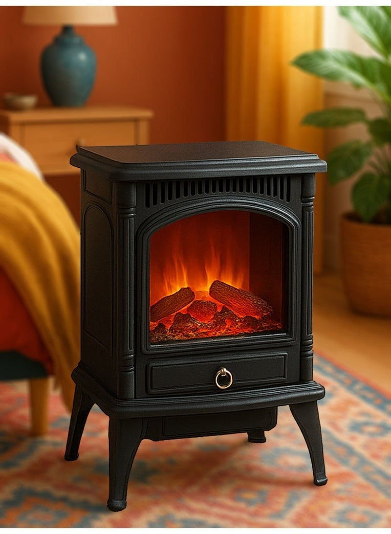 TOSCANA U 1800W Electric Decorative Fireplace with 2 Heat Levels and Realistic 3D Flame Effect, Electric Heater with Overheat Protection and Efficient Heat Distribution, Suitable for Homes and Offices - Image 3