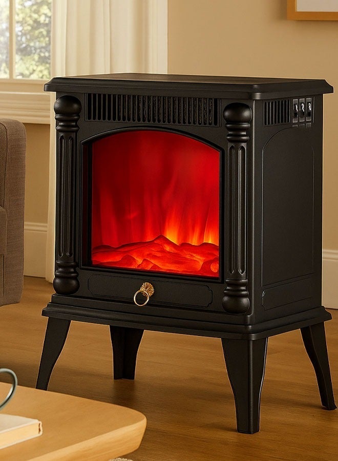 TOSCANA U 1800W Electric Decorative Fireplace with 2 Heat Levels and Realistic 3D Flame Effect, Electric Heater with Overheat Protection and Efficient Heat Distribution, Suitable for Homes and Offices - Image 2