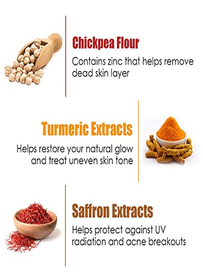 WOW Skin Science - Ubtan Face Pack For Tan Removal And Skin Brightening With Chickpea Flour Almond Saffron & Turmeric Extracts No Sulphate Parabens Silicones & Colour 200 Ml - Image 1