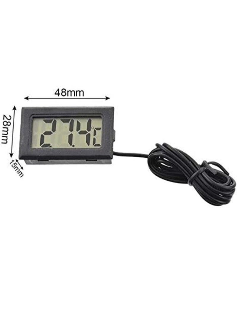 Ntech - Ntech  Mini Digital LCD Thermometer Hygrometer with Wire Humidity and Temperature Meter Indoor Black - Image 1