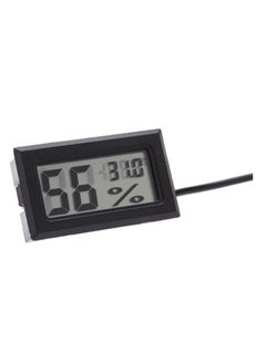 Ntech  Mini Digital LCD Thermometer Hygrometer with Wire Humidity and Temperature Meter Indoor Black