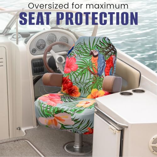 SKIPPER SEAT Pontoon Boat Seat Cover Microfiber QuickDry Universal Fit Stylish Parrot Design Paradise Parrot PB01BBG - Image 3