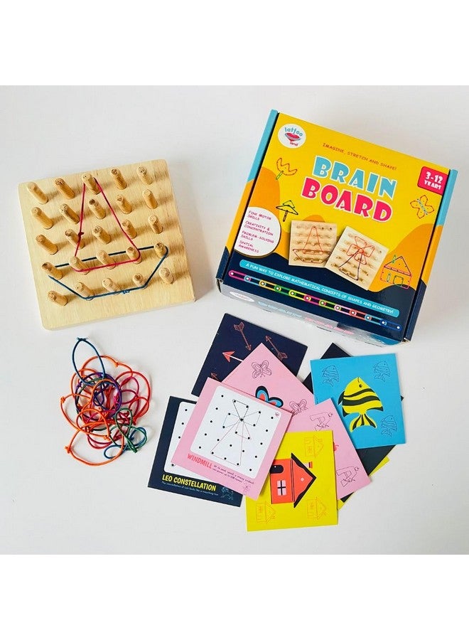 Lattooland Wooden Geoboard | for 3 Years and Above | STEM | Graphical Educational Toy | Montessori | Brain Teaser | Mathematical Manipulative Material | Birthday Gift for Kids - Image 1