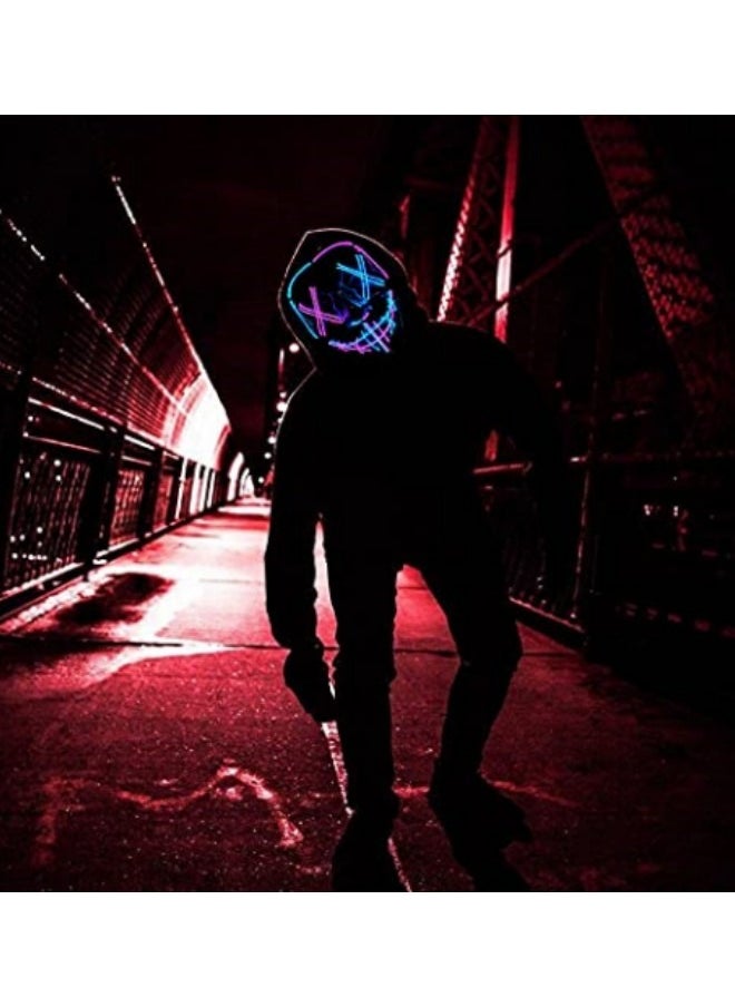 Generic - Purge Mask LED Light up Mask Cosplay LED Costume Mask - Image 1