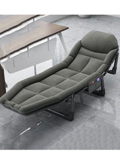 CityRiya-Long Folding Bed Foldable Platform Bed 200cm Portable Rollaway Guest Bed Large Medical Bed Comfortable Resting Bed Recliner Bed Lounger Chair Portable Single Sleeping Bed Fold Up Bed for Office  - Image 1