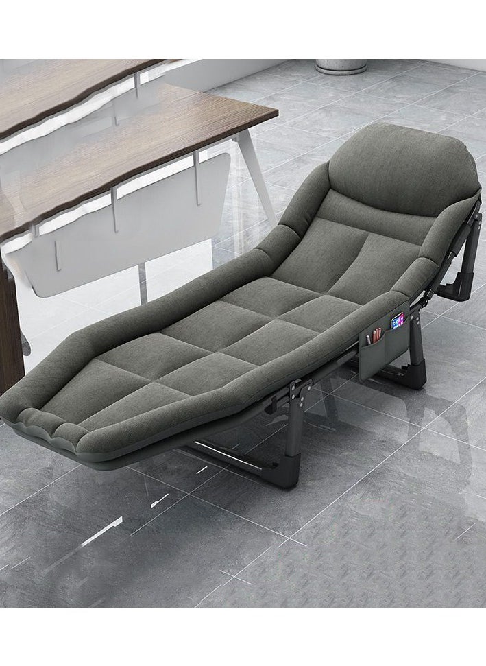 CityRiya-Long Folding Bed Foldable Platform Bed 200cm Portable Rollaway Guest Bed Large Medical Bed Comfortable Resting Bed Recliner Bed Lounger Chair Portable Single Sleeping Bed Fold Up Bed for Office  - Image 1