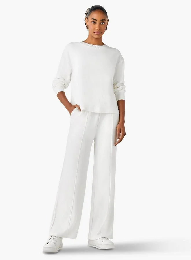 Splash FAV Wide Leg Viscose Blend Track Pants with Pockets