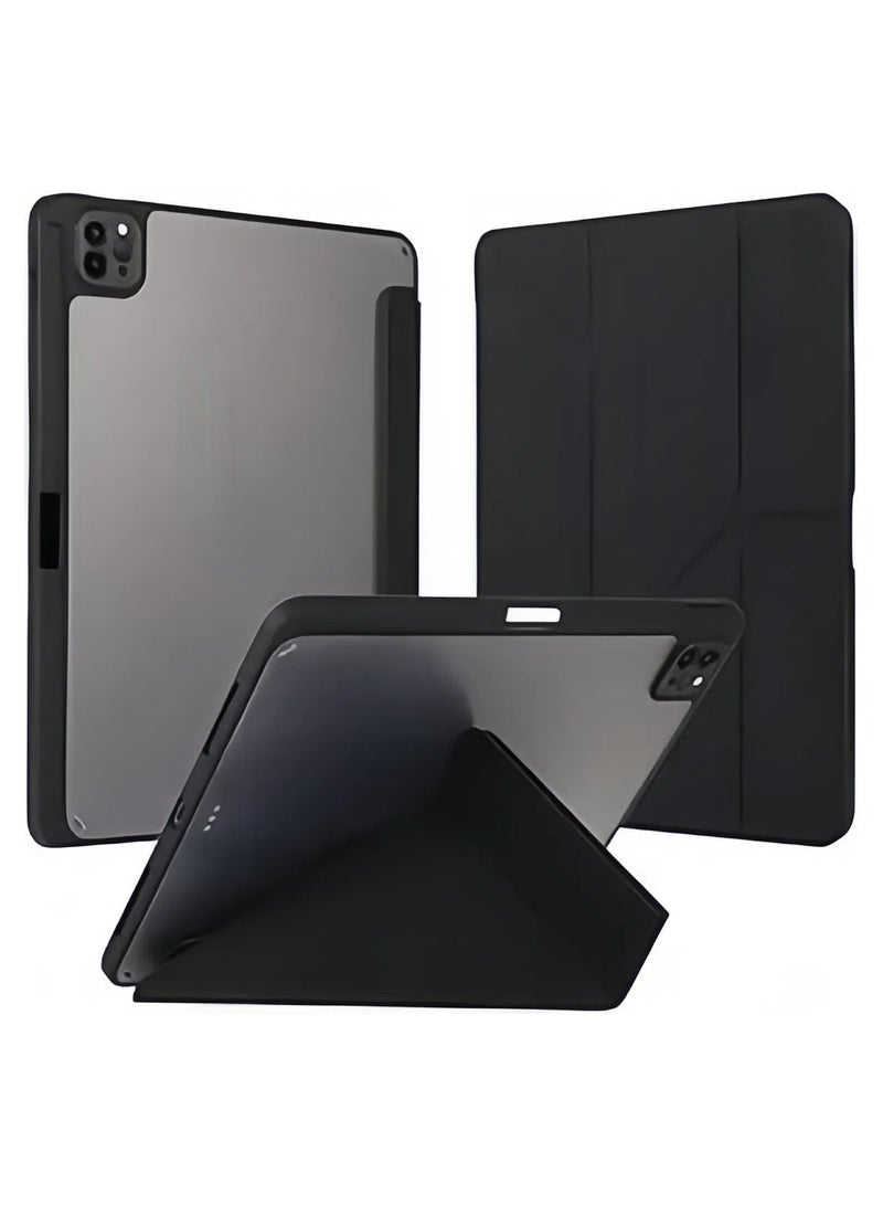 general Clear Back Case for iPad Pro 11 Inch Case 2024(5th Gen) Tablet,Smart Magnetic Flip Stand Soft TPU Back Cover With Pencil Holder & Auto Sleep Wake for iPad Pro 11