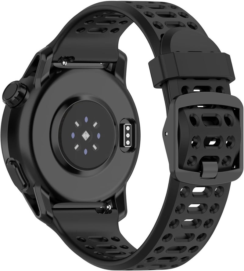 Disscool Replacement Adjustable Wristbands 22mm Compatible with COROS PACE 3/APEX 2 Pro/APEX 46mm/APEX Pro Soft Silicone Wrist with Quick Release Strap Smart Watch Accessories(Black) - Image 2