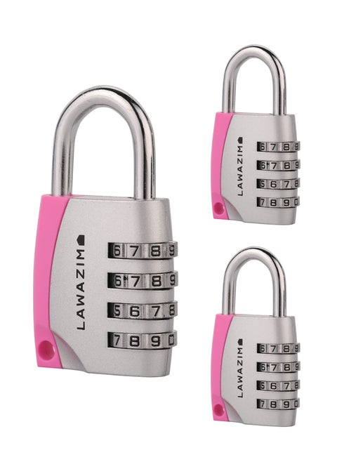 Digit Code Padlock -Pack of 3, 30mm- Weather-Resistant Secure Keyless Combination lock with 4-Digit Code - for Gym Lockers, Luggage, Cabinets, Storage Units, and Personal Security Applications