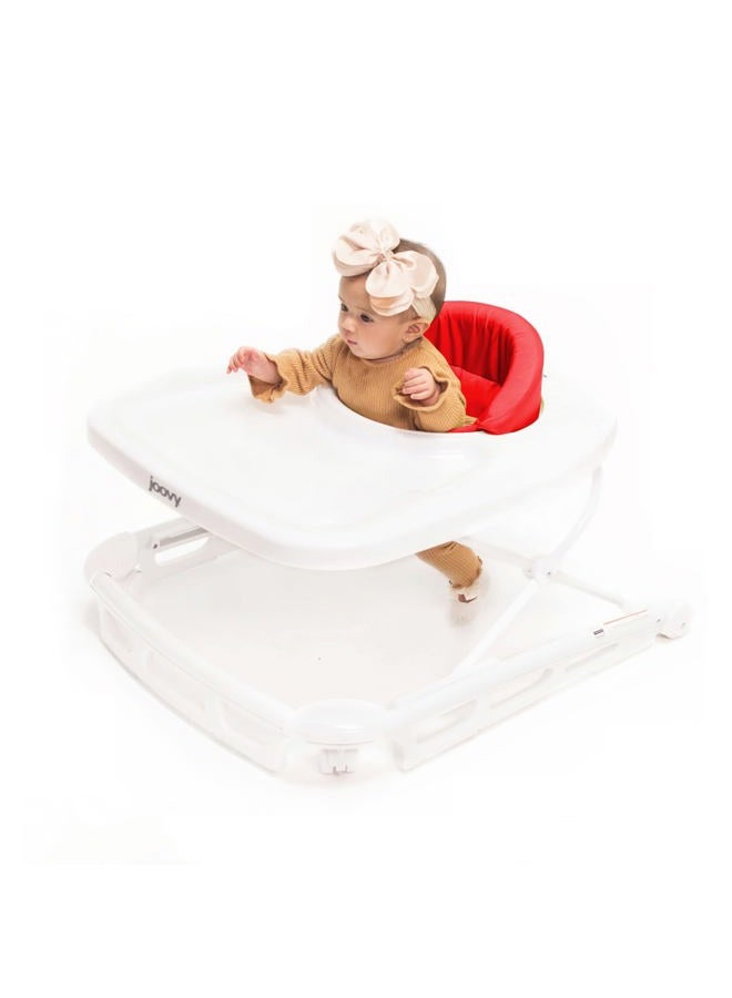 Joovy Spoon Baby Walker & Activity Center Featuring Three Adjustable Heights, Extra-Large Tray, and 30 lb Weight Capacity - JPMA Safety Certified, Red - Image 1