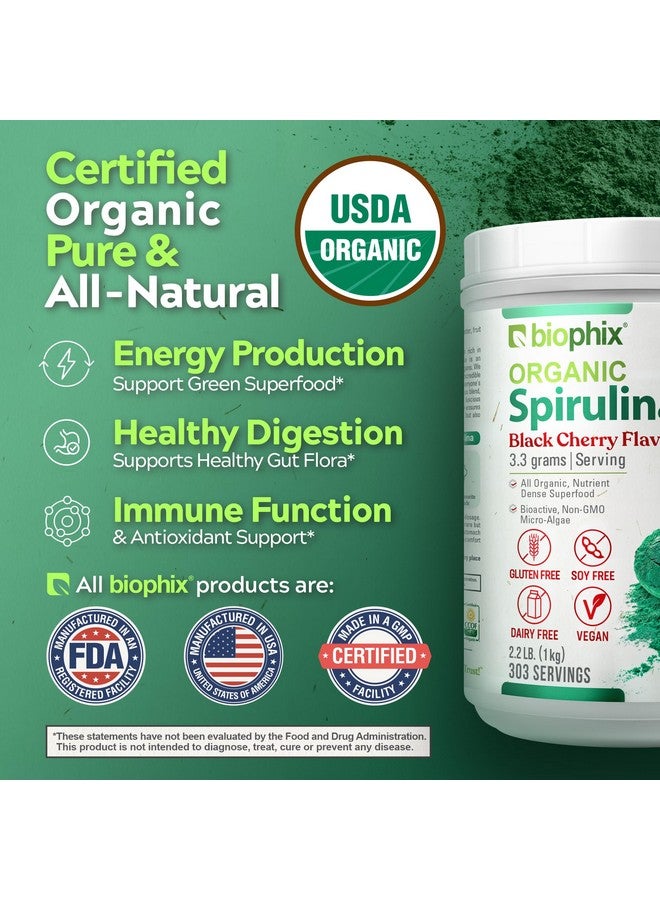 biophix Organic Spirulina Powder 2.2 lb Black Cherry Flavor - Protein-Rich Nutrient-Dense Superfood - Powerful Antioxidant - Supports Immune Health - Image 5