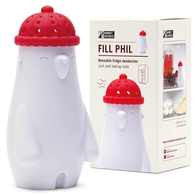 Monkey Business Fill Phil Refrigerator Deodorizer, Baking Soda Container, Baking Soda Fridge Deodorizer, Cute Gifts, Kitchen Gadgets - Image 1