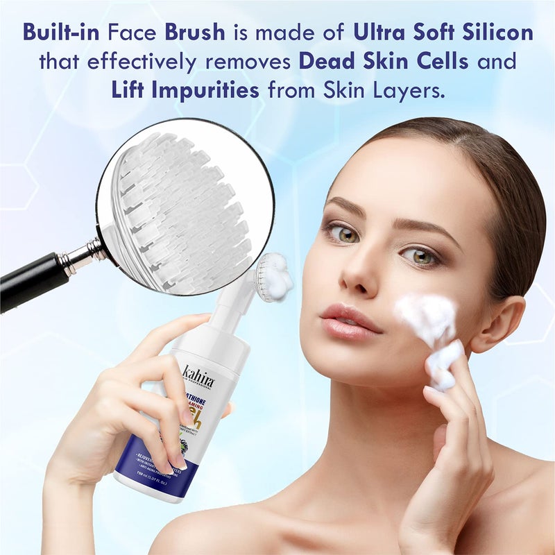 Kahira L Glutathione Foming Face wash Enrich with VitaminC  Berry Extract Rejuvenates Skin Whitening AntiAging Properties NO SLS Parabens Sulfate 150ml - Image 3