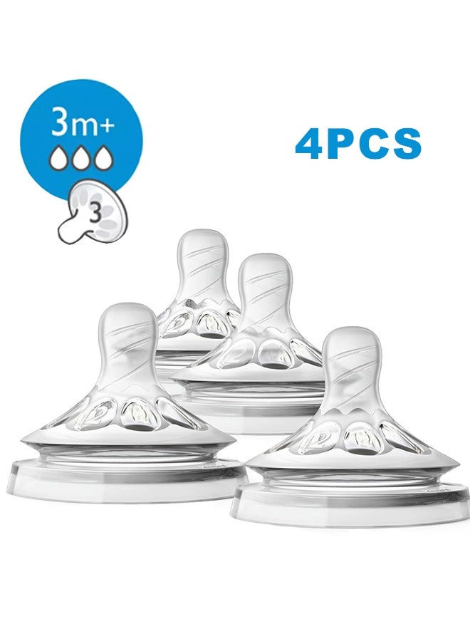 باربي الفيل حلمة الزجاجةعبوة من 4 حلمات رضاعة طبيعية للأطفال من عمر 3 أشهر فما فوق، لزجاجة أفنت - Image 1