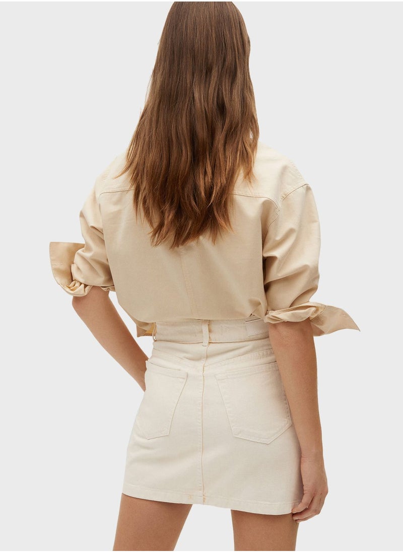 MANGO - High Waist Mini Skirt - Image 1