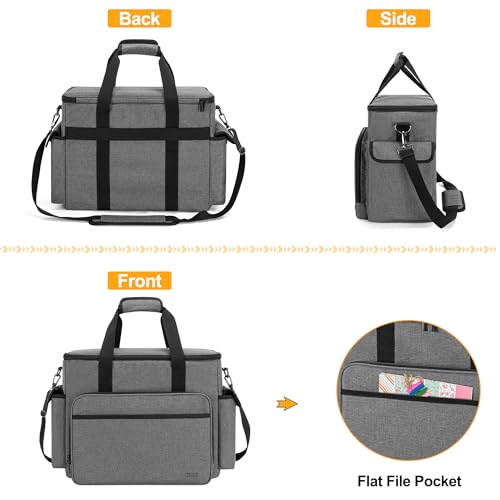 Trunab Large Scrapbook Bag with Padded Laptop Sleeve, Craft Bag Organizer Tote with Multiple Pockets for Scrapbooking Supplies and Art Tools, Grey - Image 5