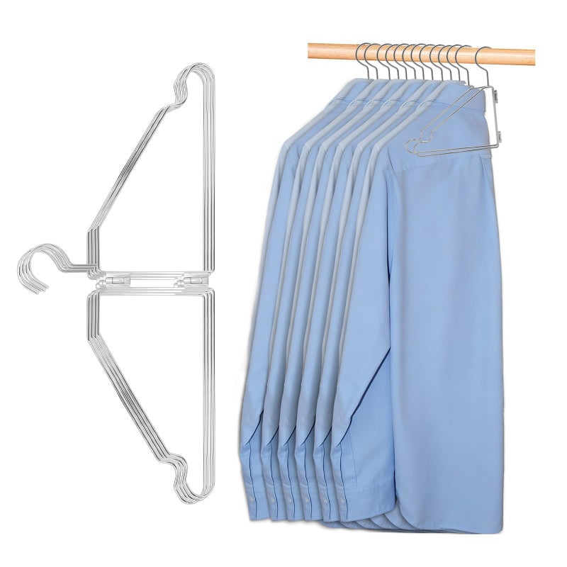 NAKBINX 4 Pack Space Saving Hangers for Clothes, Foldable Metal Hangers with Rod, Collapsible Clothes Space Savers Organizer for Wall or Closet, Closet Organizers and Storage, Dorm Room Essentials - Image 1