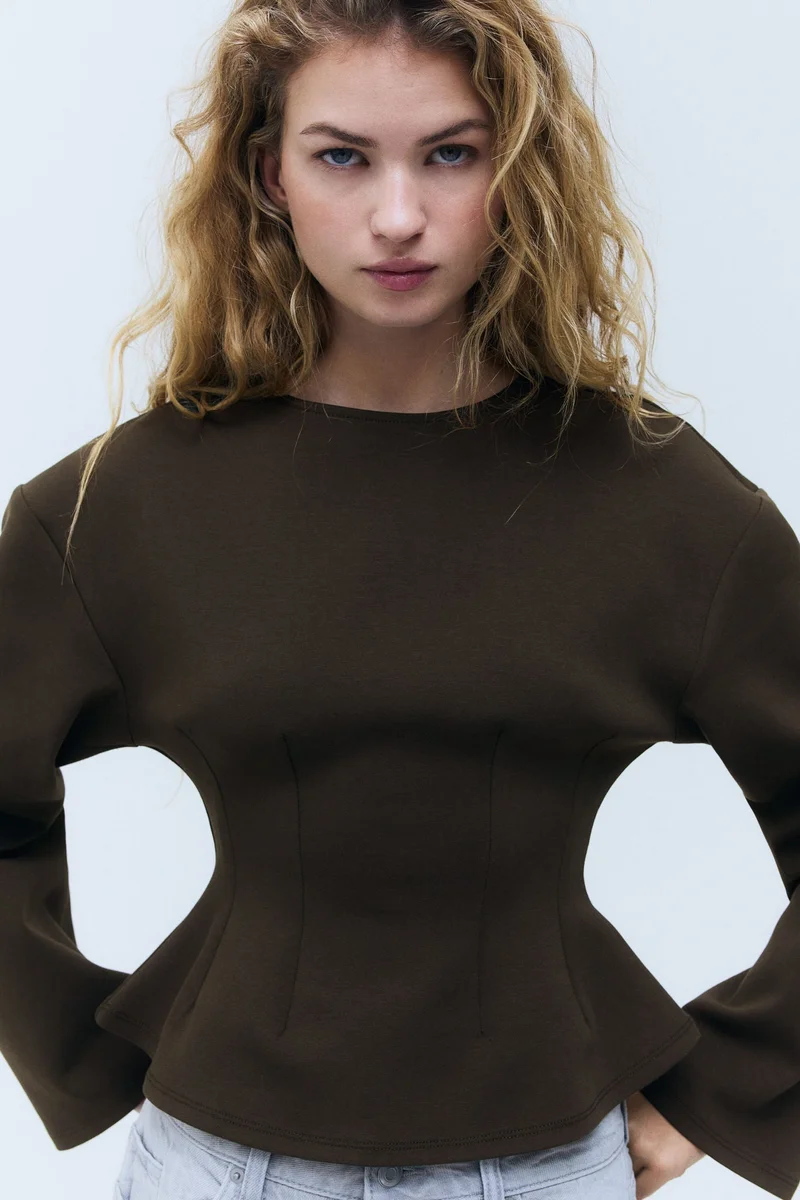 H&M Waisted interlock top