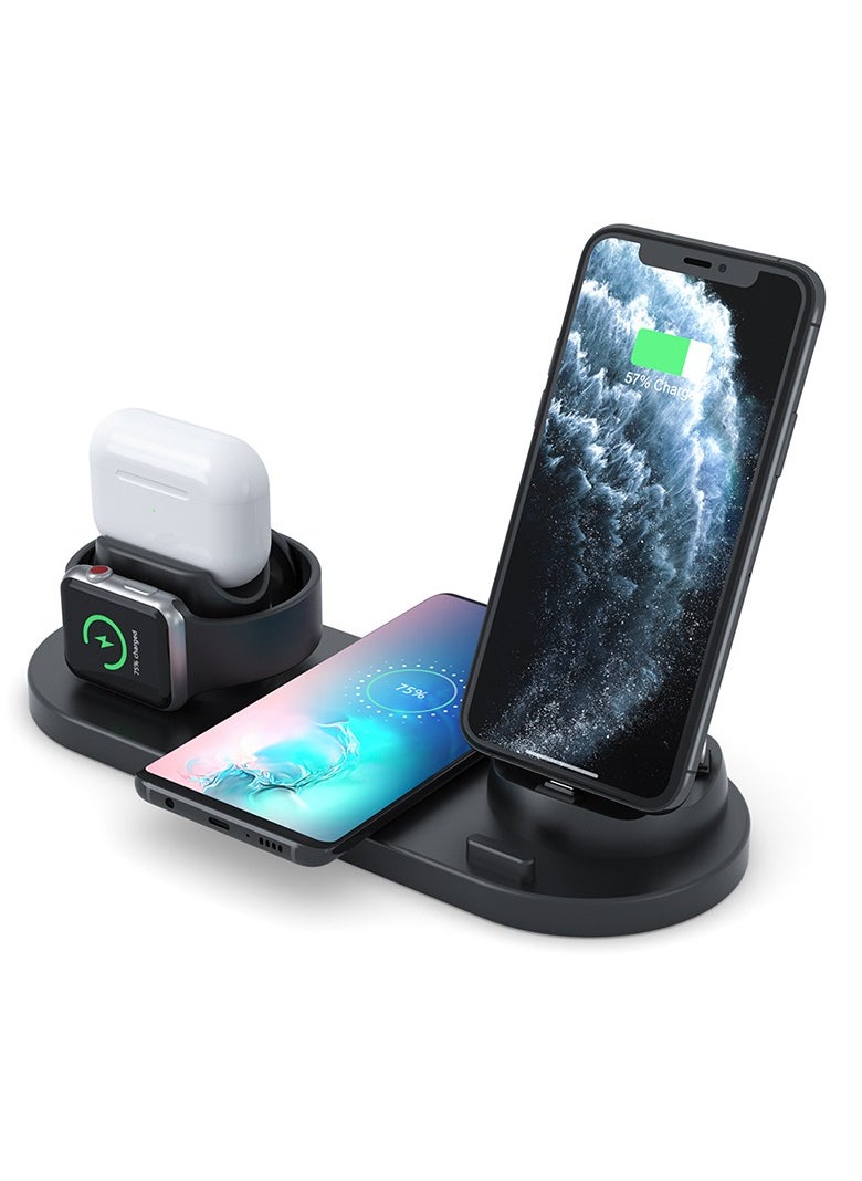Beauenty - Wireless Charger, 6 in 1 Wireless Fast Charging Station for Apple Watch/AirPods Pro/iPhone 13/12/11/11pro/11pro Max/X/XS/XR Samsung S20/S10 - Image 1