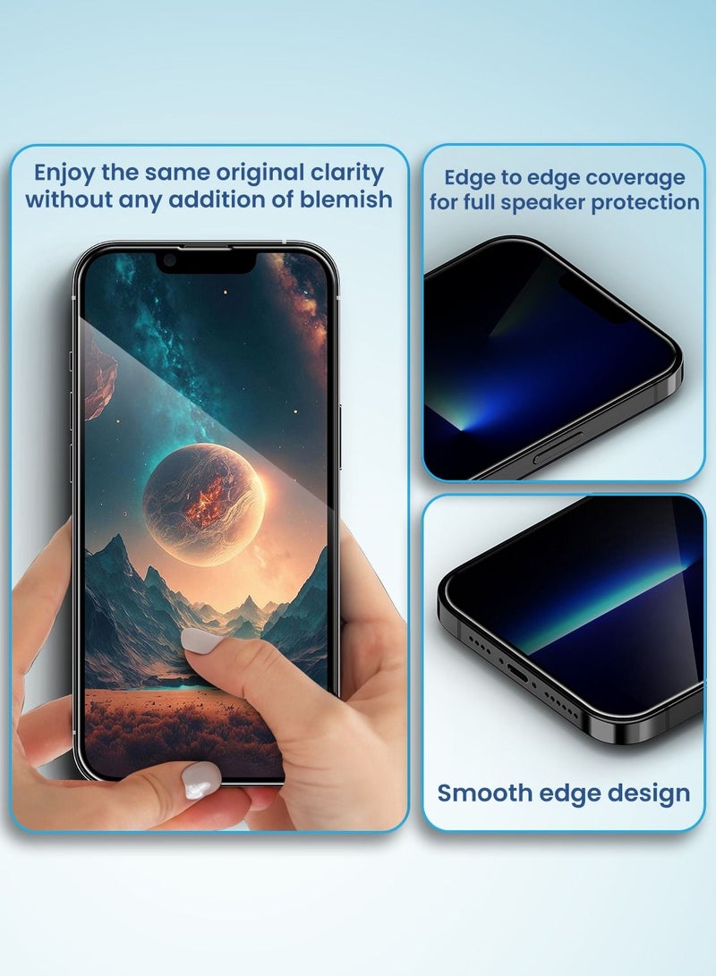 Remson Glass Guard Pro + 9H Tempered Glass Privacy Screen Protector Full Coverage with Auto Alignment Installation Tool Designed for iPhone 13 Pro 6.1 inch - Image 3