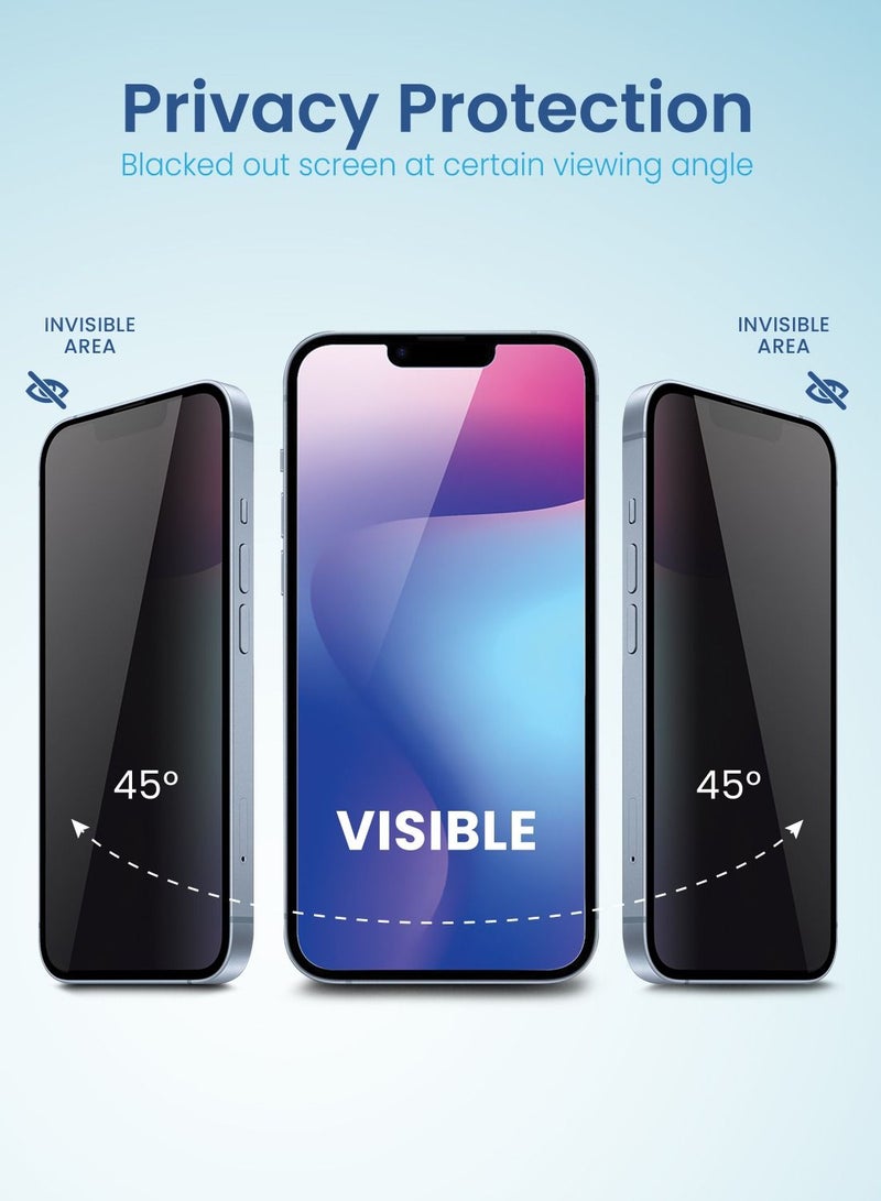 Remson Glass Guard Pro + 9H Tempered Glass Privacy Screen Protector Full Coverage with Auto Alignment Installation Tool Designed for iPhone 13 Pro 6.1 inch - Image 5