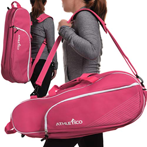 Athletico 6 Racquet Tennis Bag | Padded to Protect Rackets & Lightweight | Professional or Beginner Tennis Players | Unisex Design for Men, Women, Youth and Adults (Pink) - Image 3