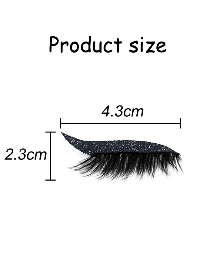 4Pairs Reusable Soft Eyelash Patch Glitter Eyeliner Patch Waterproof and Durable Eye Makeup Patch For Fancy Ball/Carnival/Role Play/Birthday Party/Photography and Other Occasions(Black）