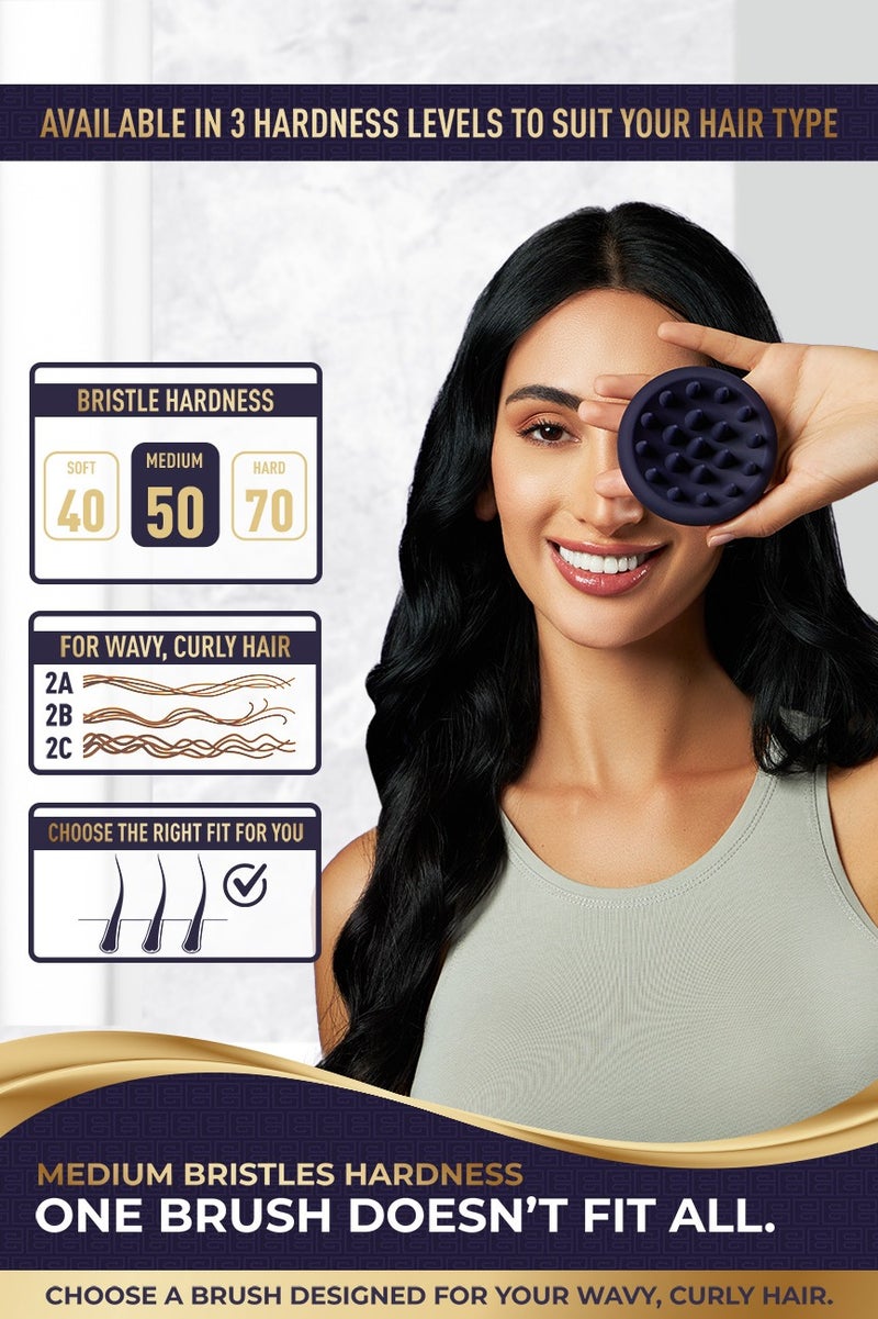 Beauxsoi Silicone Shampoo Brush And Scalp Exfoliator Hair Massager For Hair Growth Scalp Scrubber For Dandruff Shampoo Scalp Brush Scalp Massager Hair Growth (Empowered Purple) (Medium)