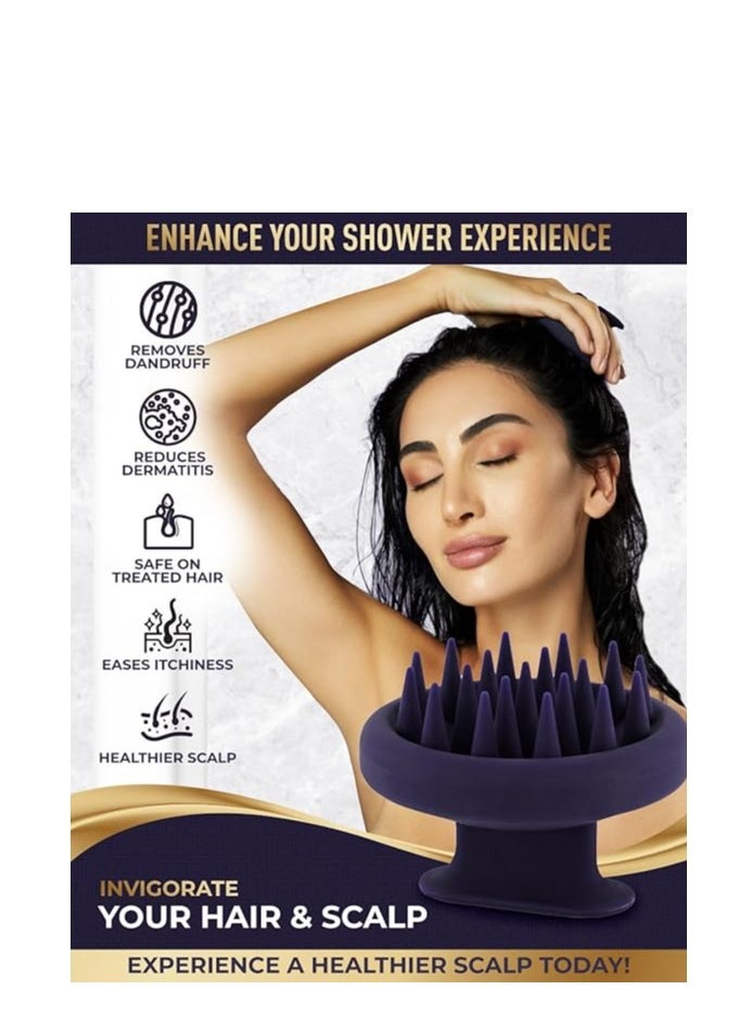 BEAUXSOI Beauxsoi Silicone Shampoo Brush And Scalp Exfoliator Hair Massager For Hair Growth Scalp Scrubber For Dandruff Shampoo Scalp Brush Scalp Massager Hair Growth (Empowered Purple) (Medium)  - Image 5