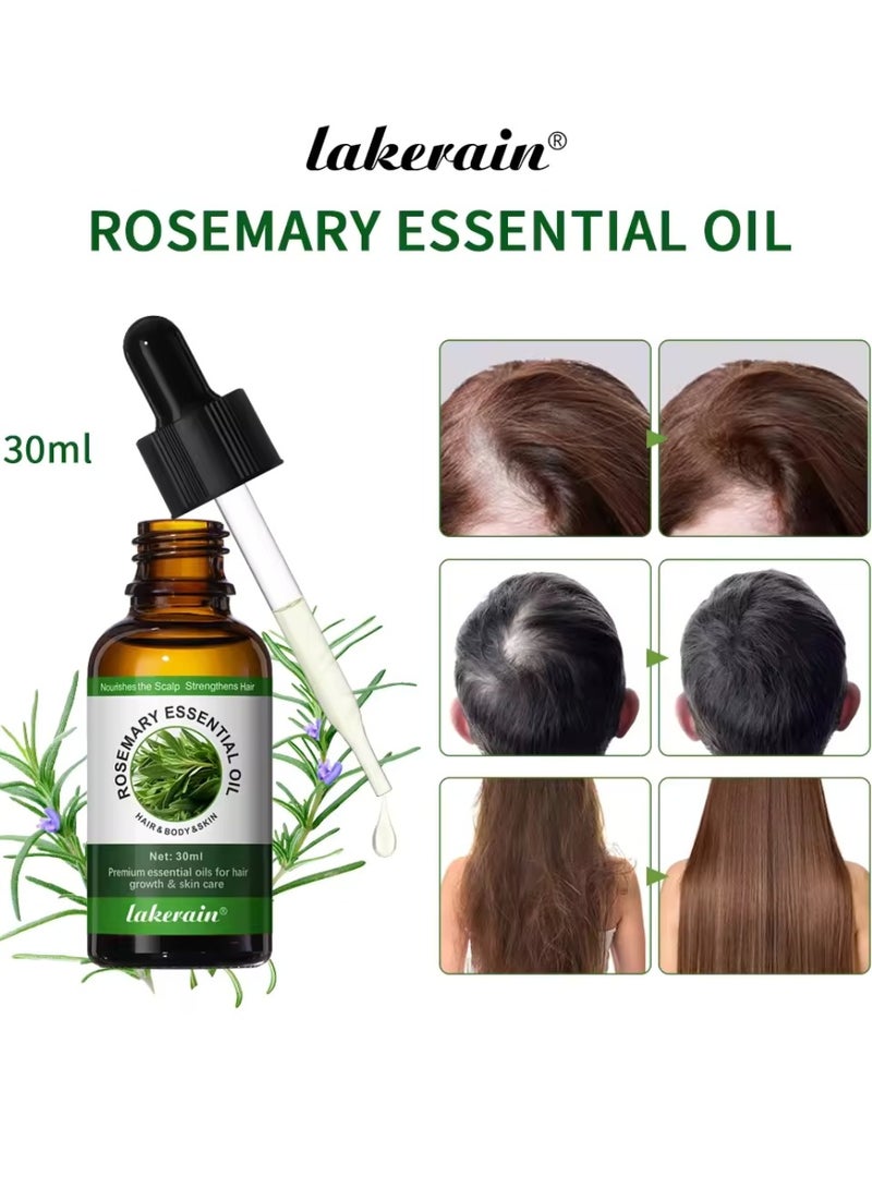 lakerain Rosemary Essential Oil Rosemary Oil for Hair Growth Serum 100% Pure Natural and Organic Rosemary Oil for Dry Damaged Hair Growth Scalp Oil Hair Loss Treatment Serum Oil 30ml  - Image 5