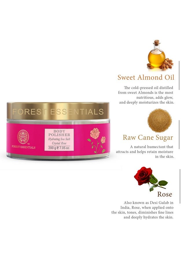فورست اسينشالز مقشر الجسم المرطب بملح البحر وكريستال الورد | مقشر الجسم لإزالة السمرة | مقشر طبيعي لتفتيح البشرة وتقشيرها | بزيت اللوز الحلو وسكر القصب الخام والورد - Image 3