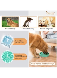 JASGOOD JASGOOD Slow Feeder Dogs Bowl for Large Medium Dogs,Anti-Gulping Pet Slower Food Feeding Bowls Stop Bloat,Preventing Choking Healthy Design Dogs Bowl  - Image 2