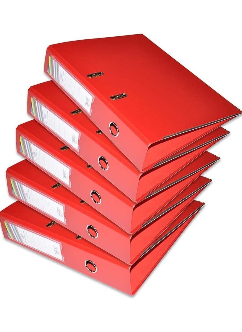 FIS - FIS Pack of 10 PP Lever Arch File, 8CM, F/S Size Red colour - FSBF8PREFN10 - Image 1