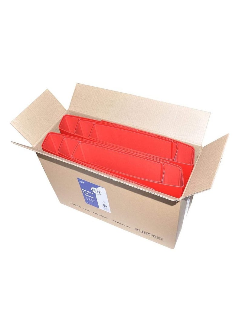 FIS - FIS Pack of 10 PP Lever Arch File, 8CM, F/S Size Red colour - FSBF8PREFN10 - Image 1
