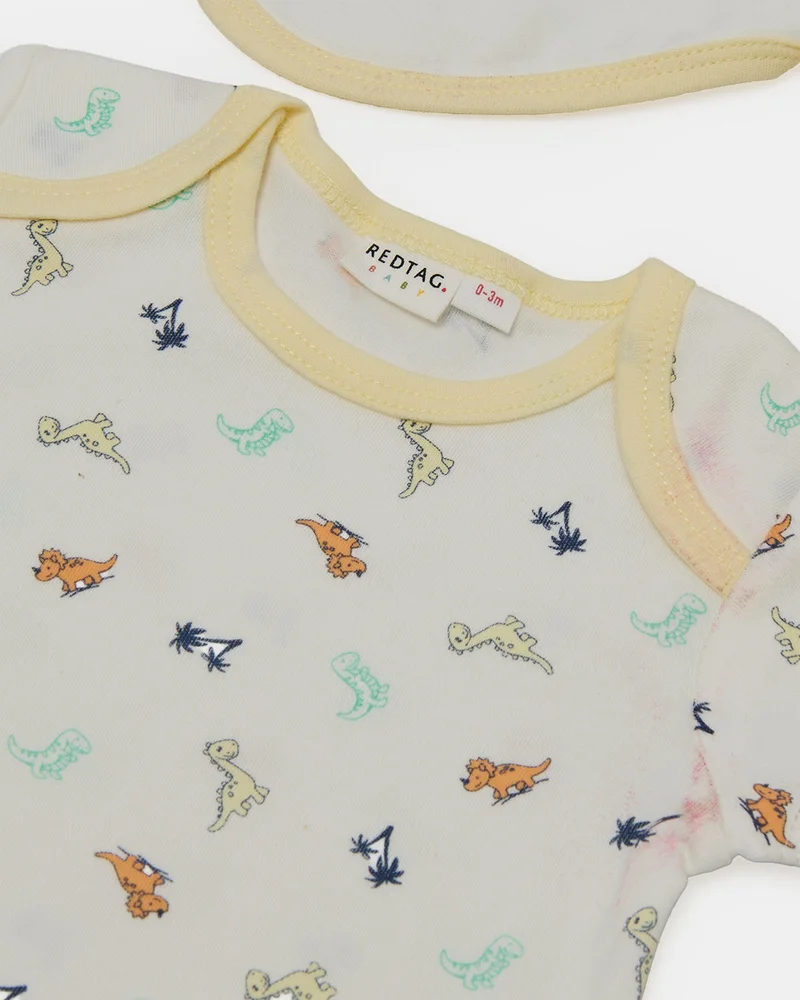 REDTAG Baby Boy Yellow & Cream 5-Piece Gift Set