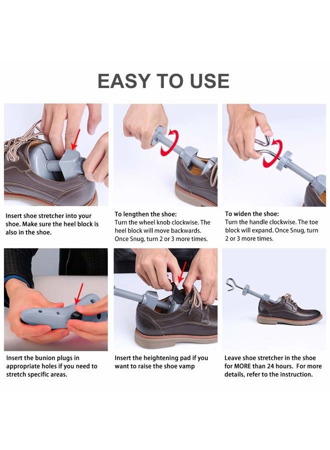LANNEY Shoe Stretcher Women Men Adjustable Width Length Wide Feet Shoe Widener Expander, M for Men Us Size6.5-9; Women Us Size10-12 (Gray) - Image 4