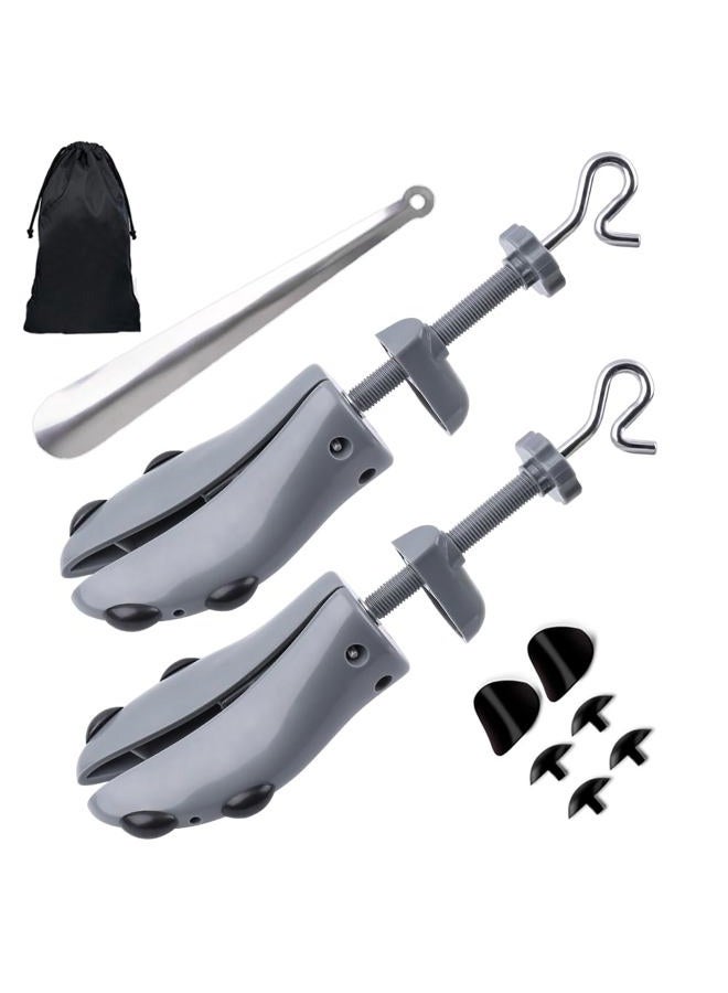 LANNEY Shoe Stretcher Women Men Adjustable Width Length Wide Feet Shoe Widener Expander, M for Men Us Size6.5-9; Women Us Size10-12 (Gray) - Image 1