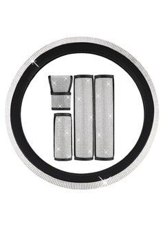 Generic Luxury Rhinestone Car Accessories Set - Steering Wheel Cover, Seat Belt Covers, and Handbrake Cover  - Image 1