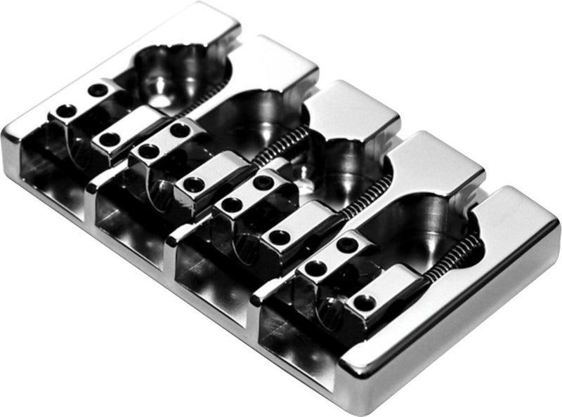 Hipshot Brass A-Style Bass Bridge Mount 1 - No String Through Chrome - Image 1