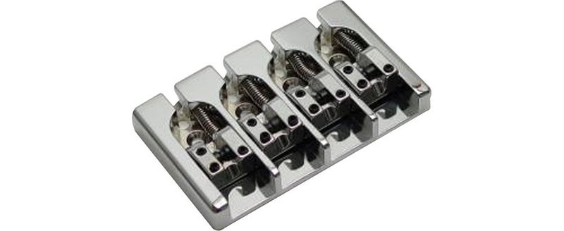 Hipshot Brass A-Style Bass Bridge Mount 1 - No String Through Chrome - Image 2