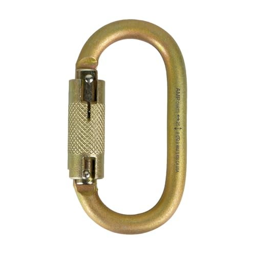 Fusion Climb Ovatti Military Tactical Edition Steel Auto Lock Oval Symmetrical Anchor Carabiner Gold, One Size (FP-9108-P-GLD) - Image 1