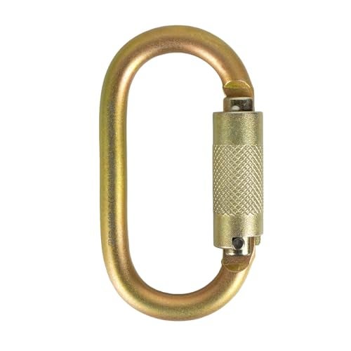 Fusion Climb Ovatti Military Tactical Edition Steel Auto Lock Oval Symmetrical Anchor Carabiner Gold, One Size (FP-9108-P-GLD) - Image 2