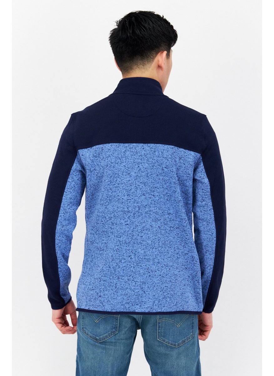 Men High Neck Long Sleeve Two-Toned Sweater, Blue - pzsku/ZD7C6156C303817B27932Z/45/_/1732780791/0e6dd26c-fe50-4ea7-8af9-147069b0a90f